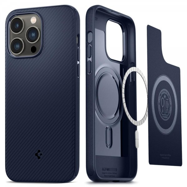 Spigen iPhone 14 Pro -suojakuori Mag Armor MagFit, laivastonsininen