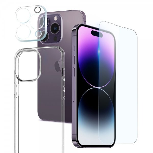 Northjo iPhone 14 Pro Kuori näytönsuojalla ja kamerasuojalla 3-in-1