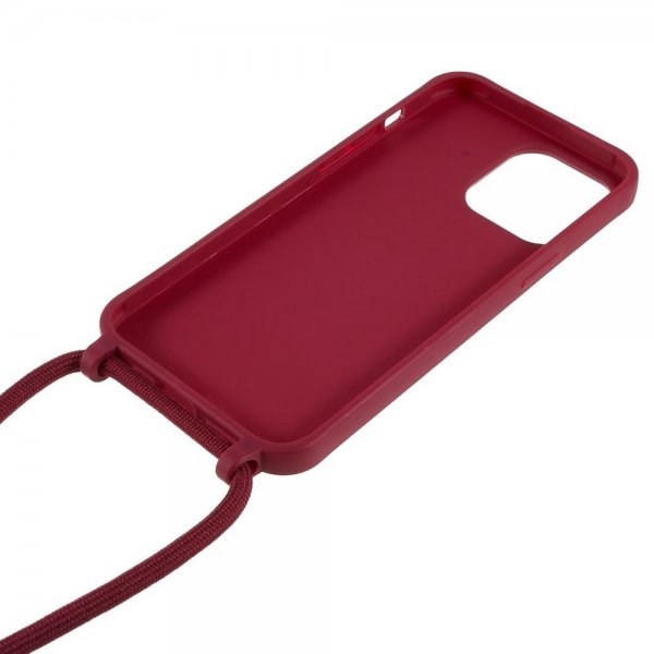 iPhone 14 Pro -suojakuori hihnalla, punainen