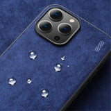X-Level iPhone 14 Pro Suojakuori Mokkanahkakuvio Sininen