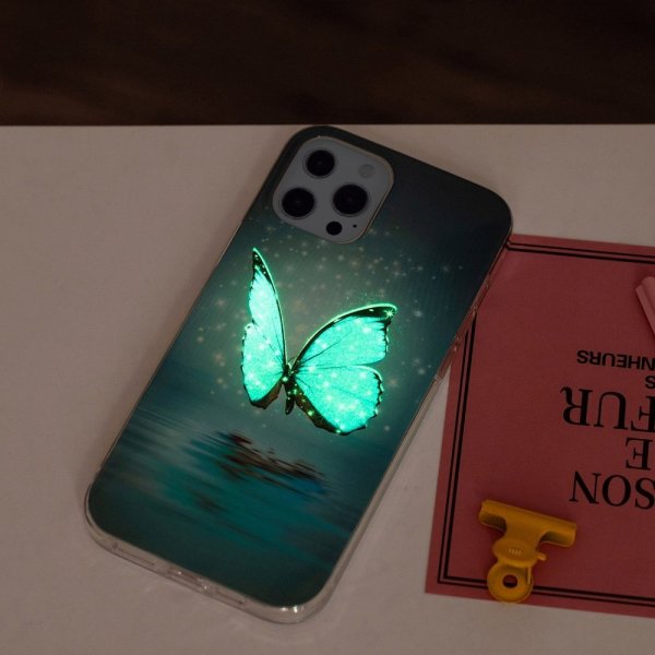 iPhone 14 Pro Kuori Kuviollinen Sininen Perhonen