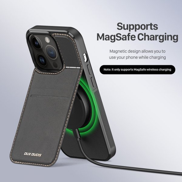 Dux Ducis iPhone 14 Pro -suojakuori, Rafi Series MagSafe, musta