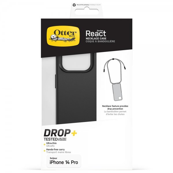 Otterbox iPhone 14 Pro Kuori React Necklace MagSafe Musta