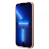 Guess iPhone 14 Pro Kuori Saffiano Metal Logo Stripes Pinkki