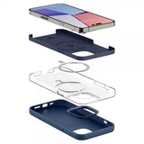 Spigen iPhone 14 Pro -kuori, Silicone Fit MagFit, laivastonsininen