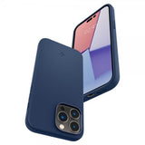 Spigen iPhone 14 Pro -kuori, Silicone Fit MagFit, laivastonsininen