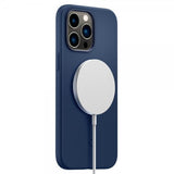 Spigen iPhone 14 Pro -kuori, Silicone Fit MagFit, laivastonsininen
