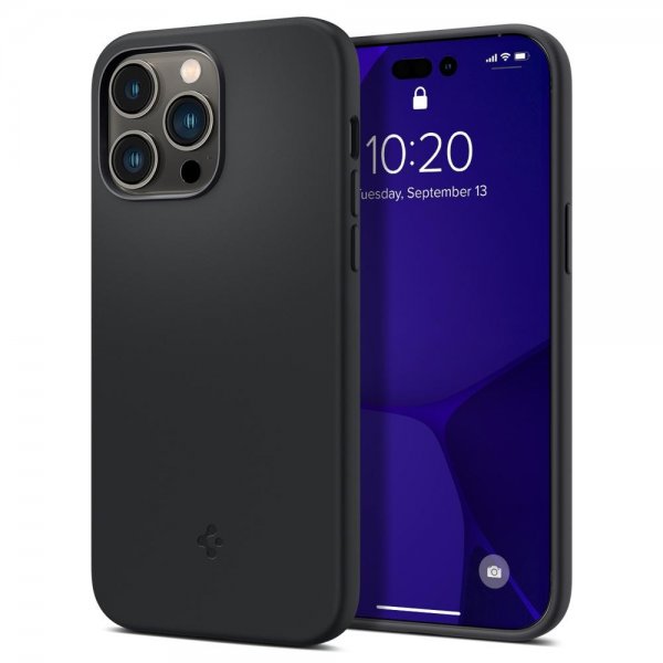 Spigen iPhone 14 Pro Suojakuori Silicone Fit MagFit Musta