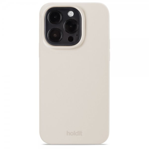 holdit iPhone 14 Pro Kuori Silikoni Light Beige