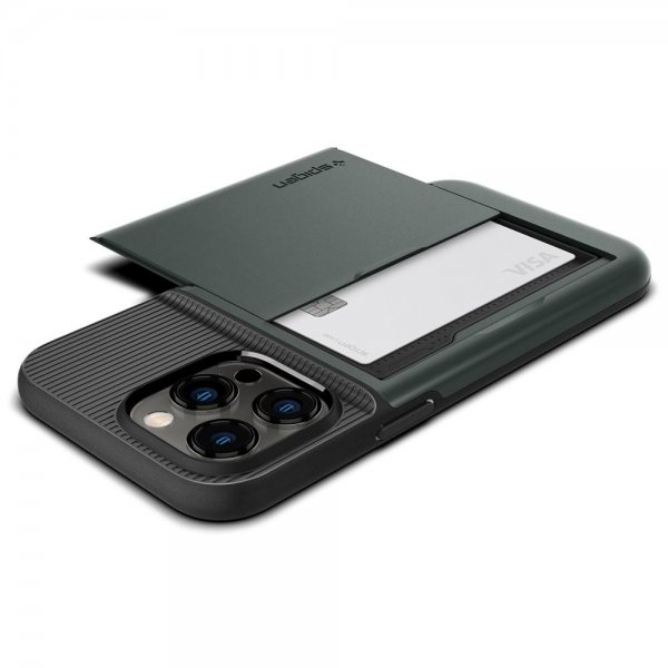 Spigen iPhone 14 Pro -suojakuori Slim Armor CS Abyss Green