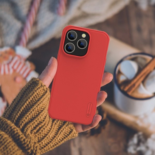 Nillkin iPhone 14 Pro -suojakuori Super Frosted Shield Pro, punainen