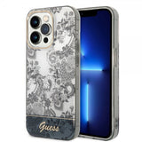 Guess iPhone 14 Pro -suojakuori Toile de Jouy Harmaa