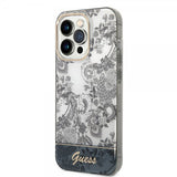 Guess iPhone 14 Pro -suojakuori Toile de Jouy Harmaa