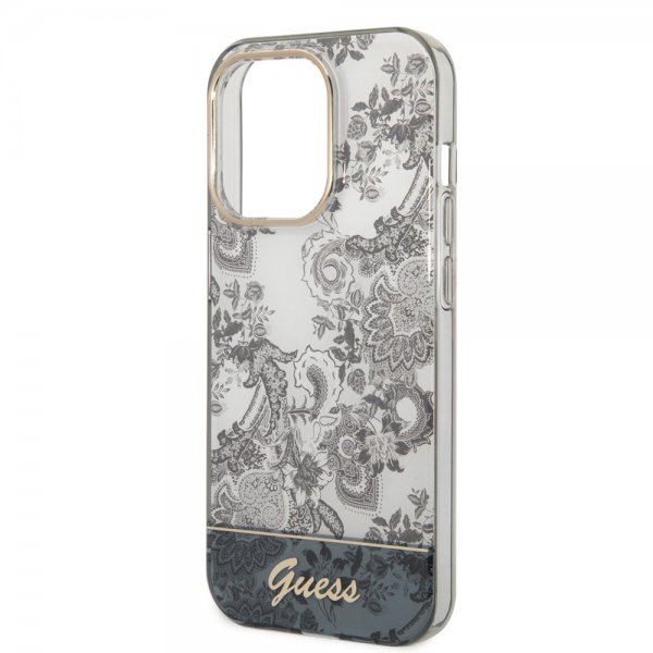 Guess iPhone 14 Pro -suojakuori Toile de Jouy Harmaa