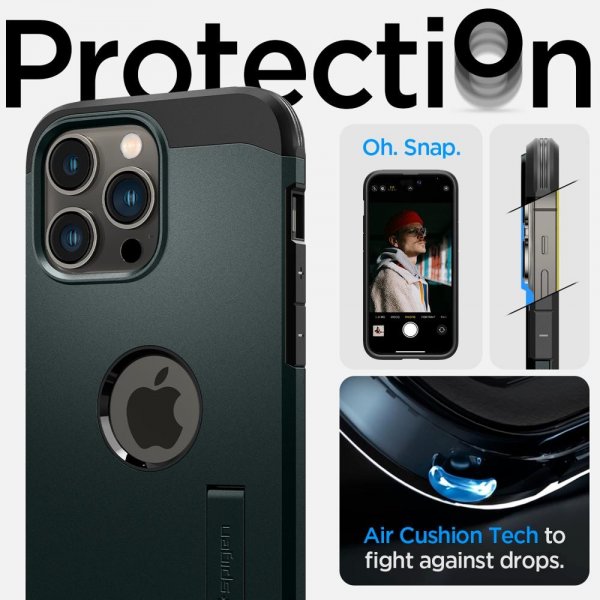 Spigen iPhone 14 Pro -suojakuori Tough Armor MagFit Abyss Green