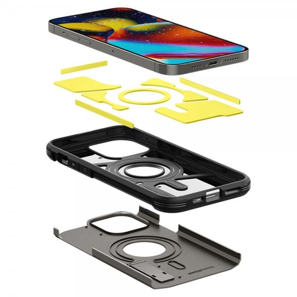 Spigen iPhone 14 Pro -suojakuori Tough Armor MagFit Gunmetal