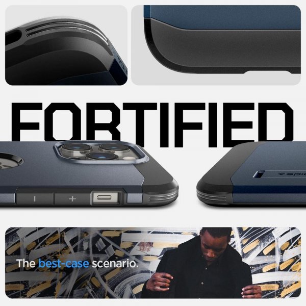 Spigen iPhone 14 Pro -suojakuori Tough Armor MagFit Metal Slate