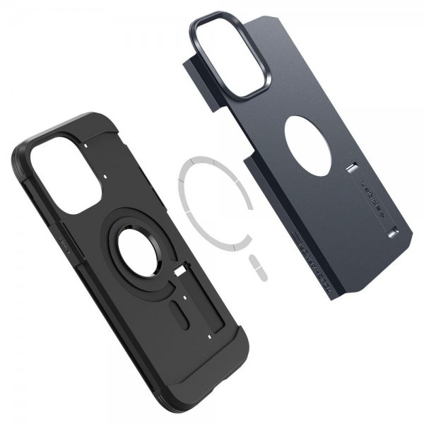 Spigen iPhone 14 Pro -suojakuori Tough Armor MagFit Metal Slate