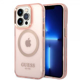 Guess iPhone 14 Pro Kuoret Translucent MagSafe Pinkki
