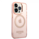 Guess iPhone 14 Pro Kuoret Translucent MagSafe Pinkki