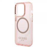 Guess iPhone 14 Pro Kuoret Translucent MagSafe Pinkki