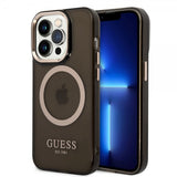 Guess iPhone 14 Pro Kuoret Translucent MagSafe Musta