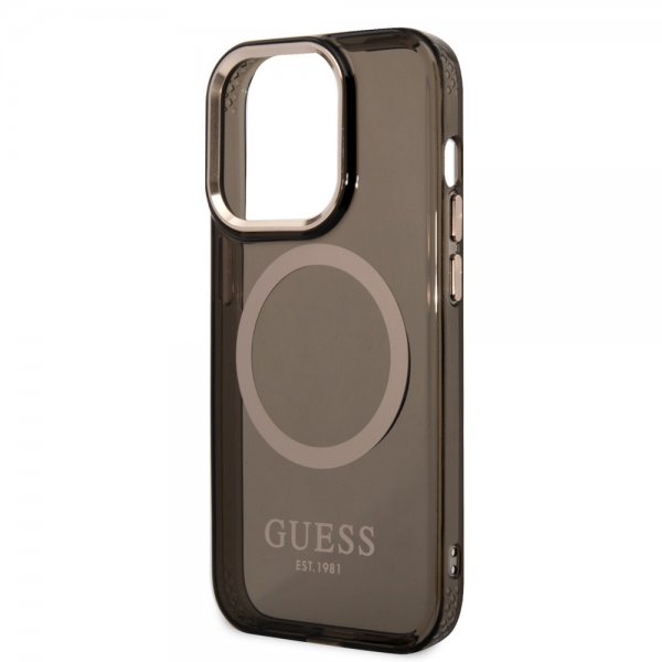 Guess iPhone 14 Pro Kuoret Translucent MagSafe Musta