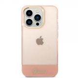 Guess iPhone 14 Pro Kuori Läpikuultava Pinkki