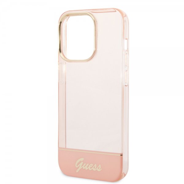 Guess iPhone 14 Pro Kuori Läpikuultava Pinkki