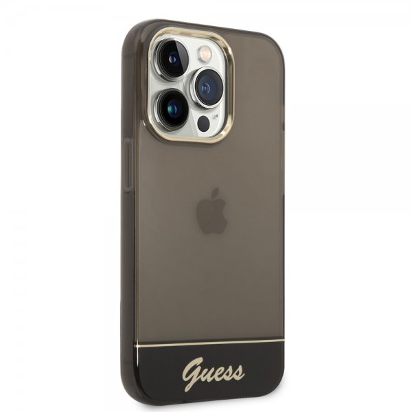 Guess iPhone 14 Pro -kuoret läpikuultava musta