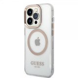 Guess iPhone 14 Pro Kuori Läpinäkyvä MagSafe Kulta Läpinäkyvä