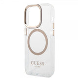 Guess iPhone 14 Pro Kuori Läpinäkyvä MagSafe Kulta Läpinäkyvä