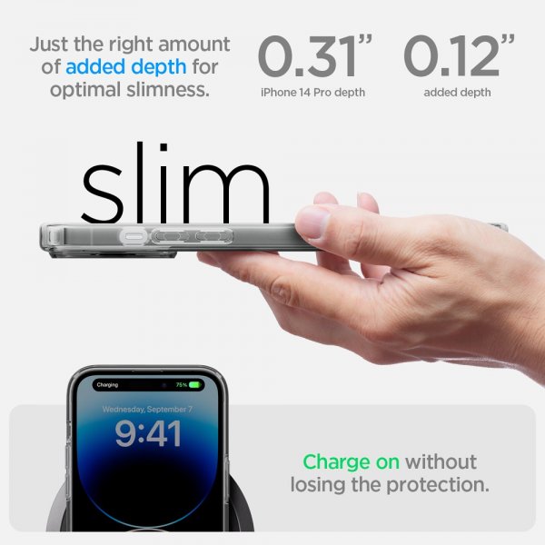 Spigen iPhone 14 Pro -suojakuori Ultra Hybrid MagFit Frost Black