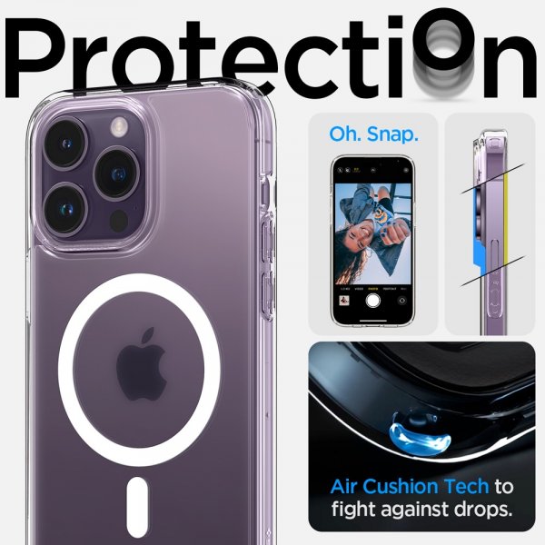Spigen iPhone 14 Pro -suojakuori Ultra Hybrid MagFit Frost Clear