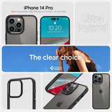 Spigen iPhone 14 Pro -kuori, Ultra Hybrid, mattamusta