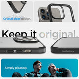 Spigen iPhone 14 Pro -kuori, Ultra Hybrid, mattamusta