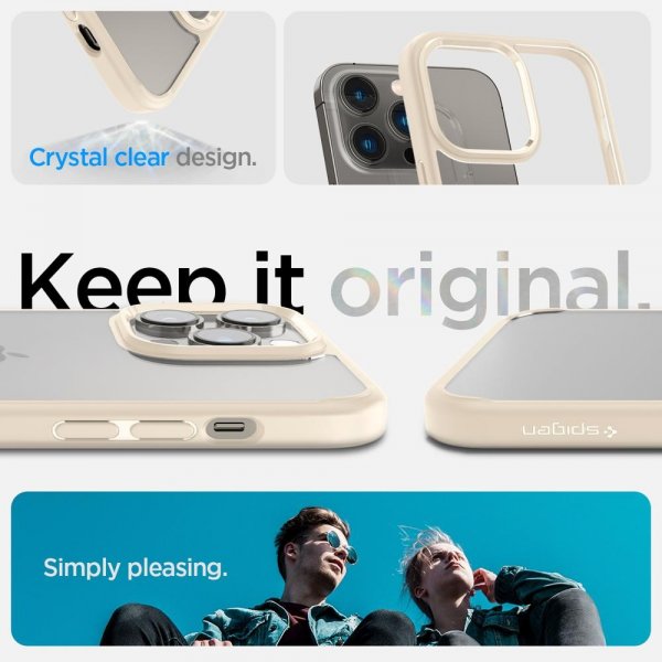 Spigen iPhone 14 Pro -suojakuori Ultra Hybrid Sand Beige