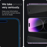 Spigen iPhone 14 Pro -näytönsuoja GLAS.tR EZ Fit Privacy 2 kpl