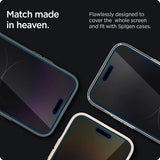 Spigen iPhone 14 Pro -näytönsuoja GLAS.tR EZ Fit Privacy 2 kpl