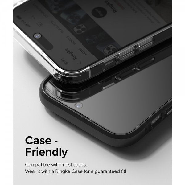 Ringke iPhone 14 Pro -näytönsuoja, Privacy Glass