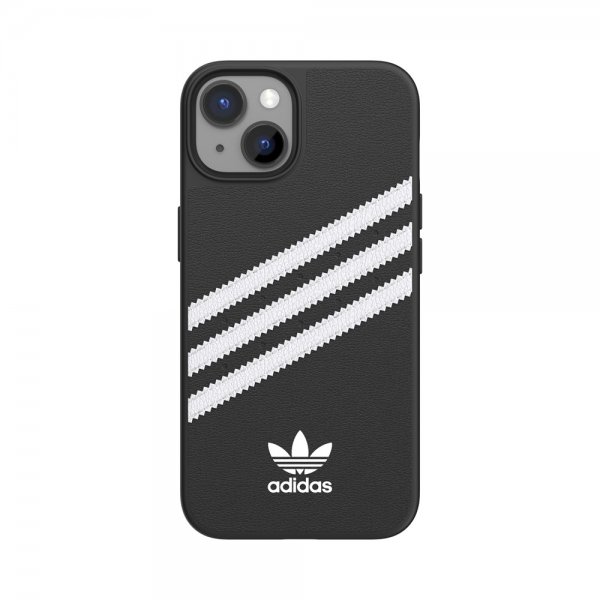 Adidas iPhone 14 -kuori 3 Stripes Snap Case, musta/valkoinen