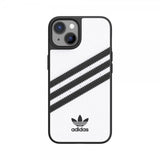 Adidas iPhone 14 -suojakuori, 3 raitaa, Snap Case, valkoinen/musta