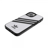 Adidas iPhone 14 -suojakuori, 3 raitaa, Snap Case, valkoinen/musta