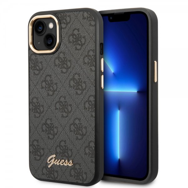 Guess iPhone 13/14/15 Kuori 4G Logo Musta