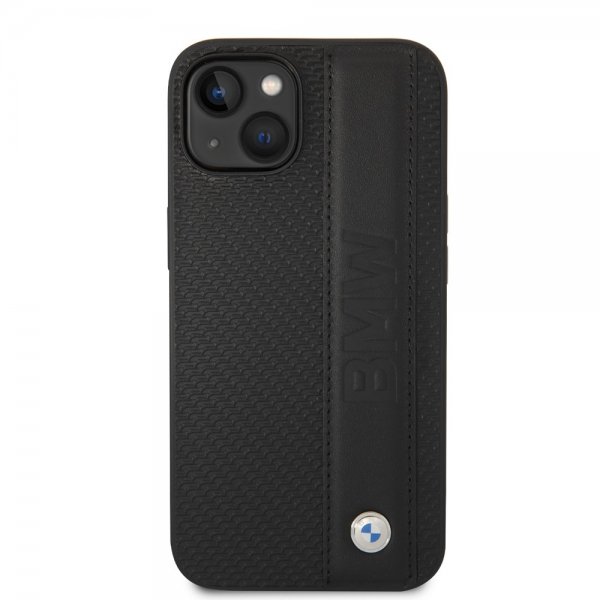 BMW iPhone 14 -suojakuori Big Logo Stripe, musta