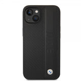 BMW iPhone 14 -suojakuori Big Logo Stripe, musta