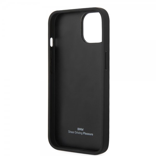 BMW iPhone 14 -suojakuori Big Logo Stripe, musta
