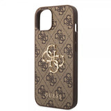 Guess iPhone 14 -suojakuori Big Metal Logo, ruskea