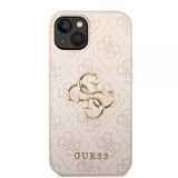 Guess iPhone 14 Suojakuori Big Metal Logo Vaaleanpunainen