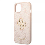 Guess iPhone 14 Suojakuori Big Metal Logo Vaaleanpunainen